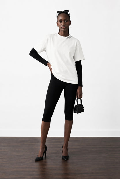 Women's collar mark T-shirt